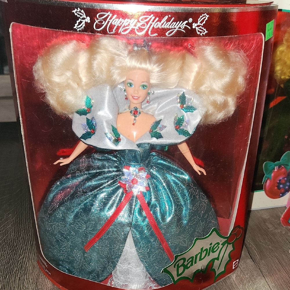 Barbie in Silver and Green Holiday Gown